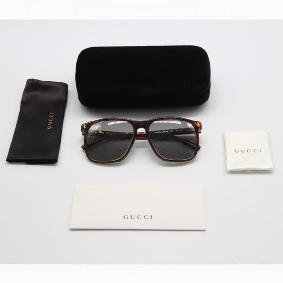 NEW GUCCI UNISEX SUNGLASSES GUCCI GG1041S 002 HAVANA GREY GUCCI EYEWEAR - Picture 13 of 14